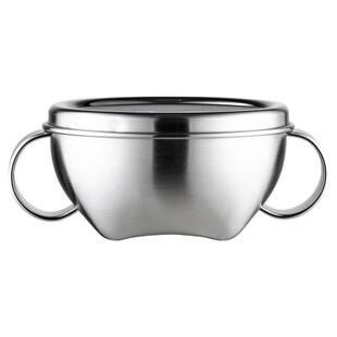 onlycook双耳辅食碗带盖316不锈钢儿童专用吃饭小碗宝宝汤碗餐具