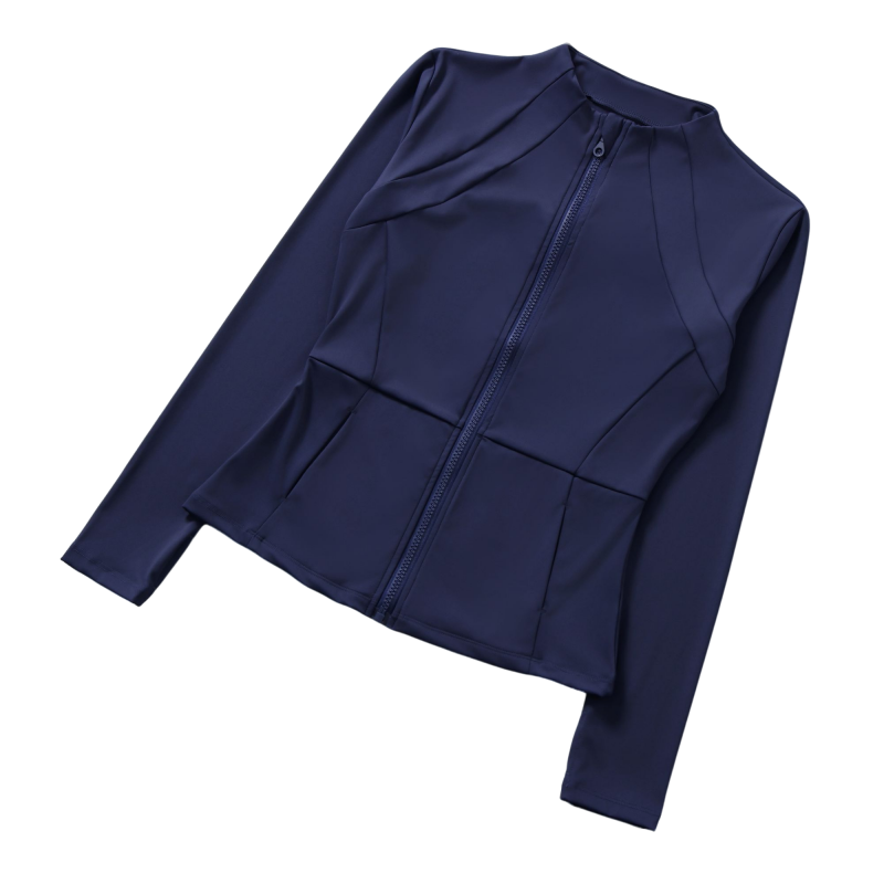 7A抗菌修身运动外套女长袖健身房紧身跑步休闲速干衣拉链瑜伽服