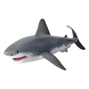 儿童玩具仿真海洋动物模型实心大白鲨巨齿鲨虎鲨独角鲸手办小摆件