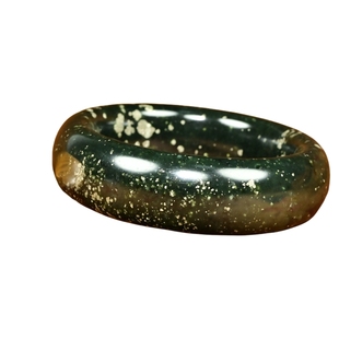 紫润轩新疆和田玉黑青籽料手镯罕见洒金星56MM轮胎籽镯肥厚传家级