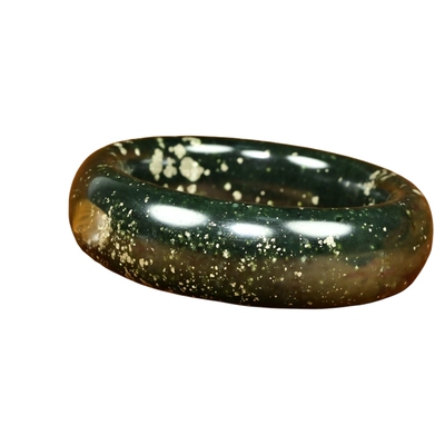 和田玉黑青籽料手镯罕见洒金星