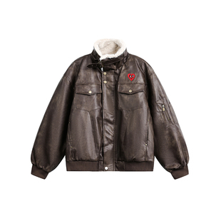 查尔斯桃心棉服男款2025新款冬季男女生夹棉加厚皮衣外套冬装棉衣