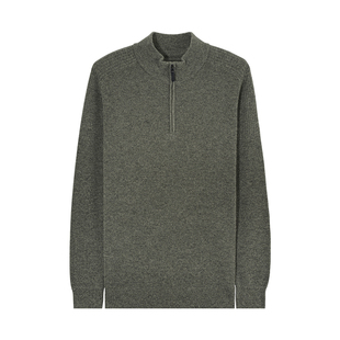 空白坐标【山羊绒】半高领羊毛衫2025年冬纯色半拉链毛衣男款针织