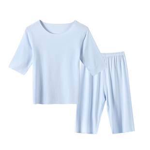 儿童夏装男童t恤短袖套装女童睡衣夏天莫代尔冰丝超薄宝宝家居服