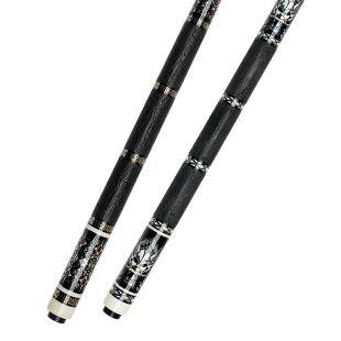 仁杆台球杆大头九球素面枫木高端桌球杆中式黑八十六彩现货正品