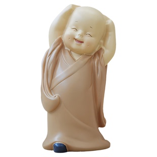 新中式沙尼小和尚禅意摆件客厅迷你人物桌面装饰创意慧能佛办公室