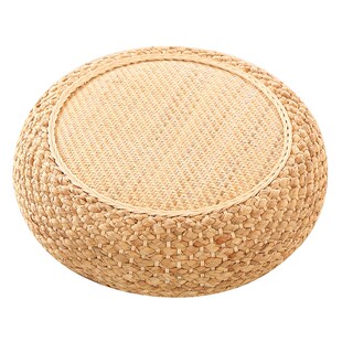 藤编蒲团草编家用地上坐垫加厚圆形茶几榻榻米日式纯色坐墩打坐垫