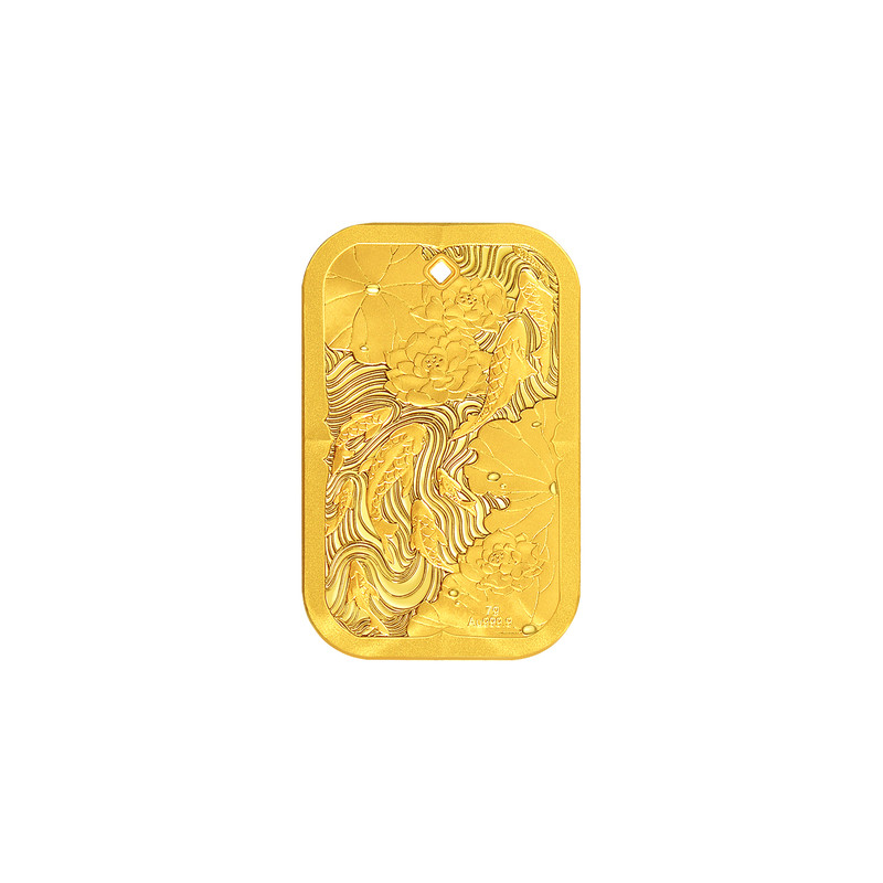 老庙金鱼莲花黄金年年有余足金送礼送朋友生日礼物