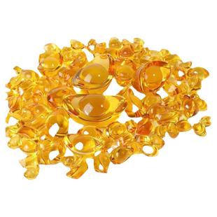 特价黄水晶摆件琉璃大小金元宝水晶元宝乔迁摆件开业家居装饰品