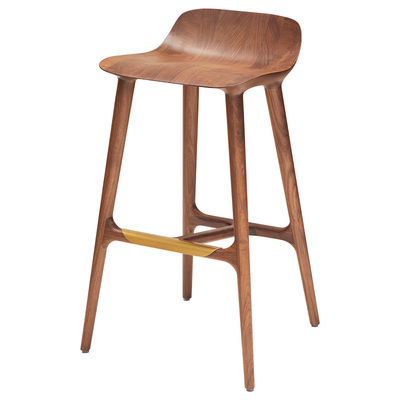 北美黑胡桃木高脚椅设计师款吧椅