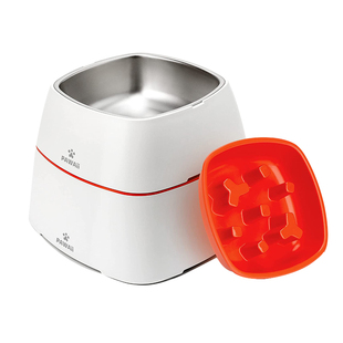Pawaii怡爪狗碗防打翻慢食保护颈椎不锈钢大型犬水盆Groww成长碗