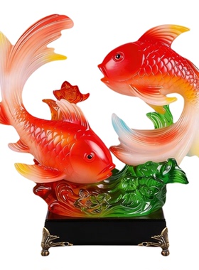 新中式锦鲤年年有余树脂摆件