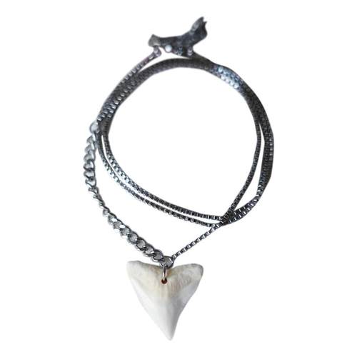 原创设计天然鲨鱼牙齿能量好运吊坠项链男礼物小众毛衣链锁骨链女