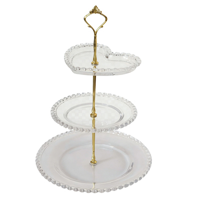 宝森透明玻璃甜品台多层水果架