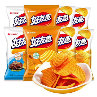 好丽友好友趣70g薯片凹凸牛排泡菜薯片膨化零食休闲儿童食品小吃