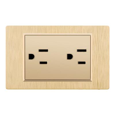 台湾拉丝金色墙壁开关插座