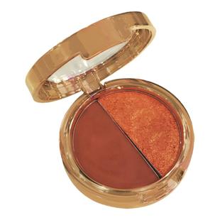 双色眼影盘南瓜色大地色土豆泥哑光珠光闪粉亮片防水小盘丝绒高光