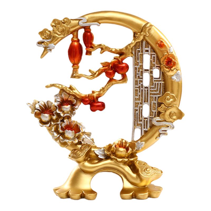 招财梅花福鹿摆件高档酒柜装饰