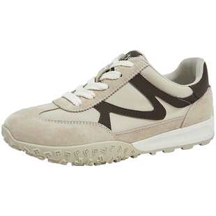 商场同款百田森安可拉红色运动鞋女款2025新款配阔腿裤的厚底鞋