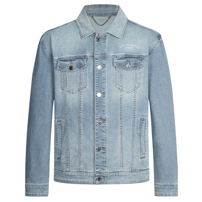 曼加龙刺绣印花牛仔外套男