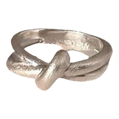 自制戒指韩国小众A*ter D*wn金属重工绳结双层戒指简约百搭指环