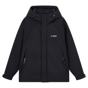 快鱼工装口袋羽绒服男2025年冬新款立领连帽御寒保暖插肩袖外套