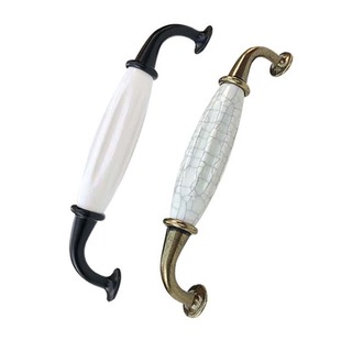 128陶瓷拉手把手柜门大理石橱柜柜子白色新中式衣柜手柄裂纹实木