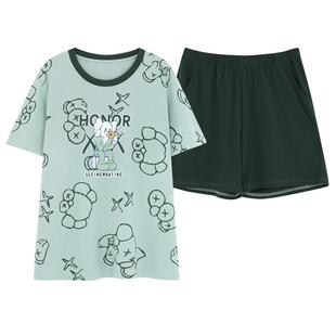 莫代尔棉【超柔软】带胸垫2025睡衣女夏季短袖薄款冰丝家居服套装