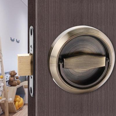 不锈钢隐形门锁闭锁隐藏式锁储藏室房门单面锁圆环拉锁