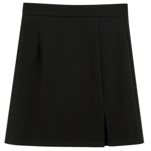 大码胖mm高腰a字半身裙女设计感小众侧开叉西装裙百搭包臀裙短裙