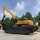 滩涂潮间带水陆两栖挖机 水挖河道水库清淤机械 水上浮箱挖掘机