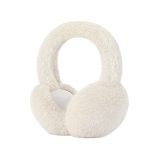 东北旅游毛茸保暖耳罩女白色简约防寒耳包冬骑车防冻可爱耳捂耳套