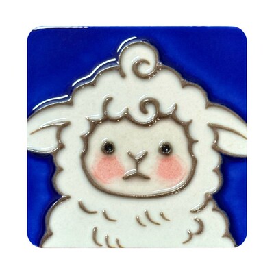 淡定小羊唐三彩磁吸冰箱贴