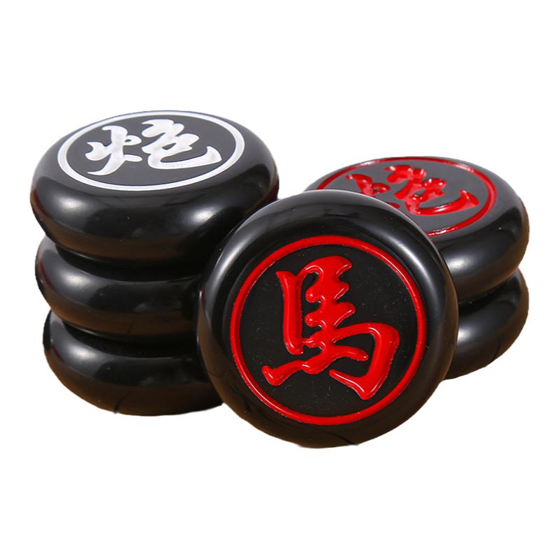 中国象棋玉石手感黑色带棋盘成人特大号麻将材质加厚耐摔塑料像棋