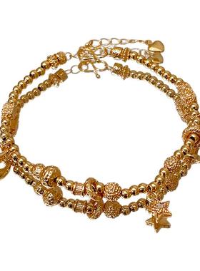 古里雅古法沙金串珠手链高级感