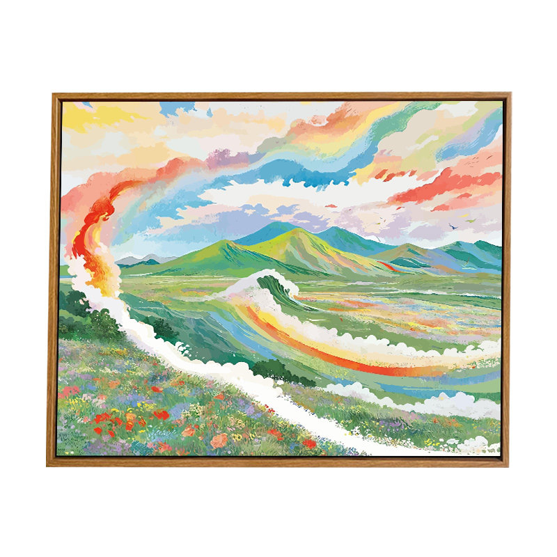 雅调彩虹花海diy数字油画