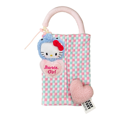 车载纸巾盒可爱KT猫座椅挂式收纳