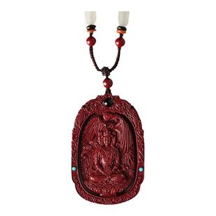 庆祥泰朱砂吊坠本命年生肖守护神属马女款项链男士挂件吉祥佩戴物