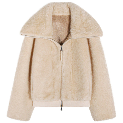 今屿花花仿貂毛皮毛一体外套女