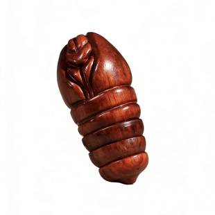小叶紫檀高油高密手工雕刻可动蚕蛹东西南北男女文玩蝉蛹手把件