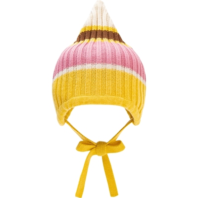 迷你巴拉巴拉秋季新款男女童撞色护耳帽宝宝保暖时髦复古针织帽子