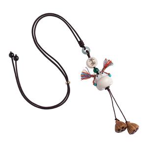 【呱呱来财】鹿角可爱三足金蟾丑萌汽车挂件后视镜短款车内挂饰女