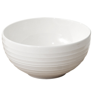 纯白骨瓷饭碗家用2026新款浮雕小碗面碗大汤碗沙拉碗高颜值的餐具