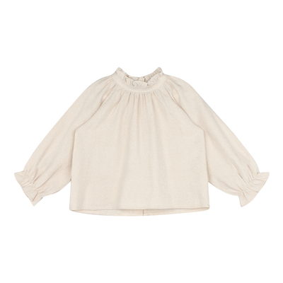 utouto春季木耳边纯色小衫