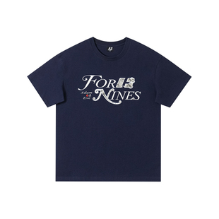 FORNINES国潮重磅纯棉短袖t恤男生夏季情侣贴布刺绣半截袖上衣女