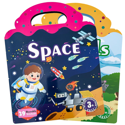 宇宙星球果冻贴纸反复黏贴游戏书