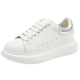 UBZ 麦昆厚底小白鞋女2025新款百搭经典黑尾运动轻便休闲板鞋女鞋