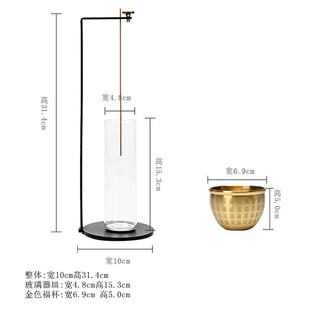 创意香插香底座倒挂沉香摆件檀香玻璃薰炉香器线香香倒立家用香炉