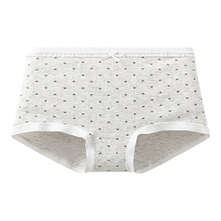 三福【2条装】 内裤女中腰包臀内裤无痕脚口抗菌印花女式平角裤
