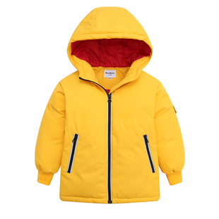 巴拉可儿男童羽绒服中长款羽绒连帽外套男孩中大童加大码鸭绒冬装